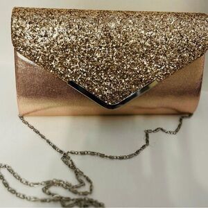 Elegant Gold Glitter Clutch/Crossbody wear